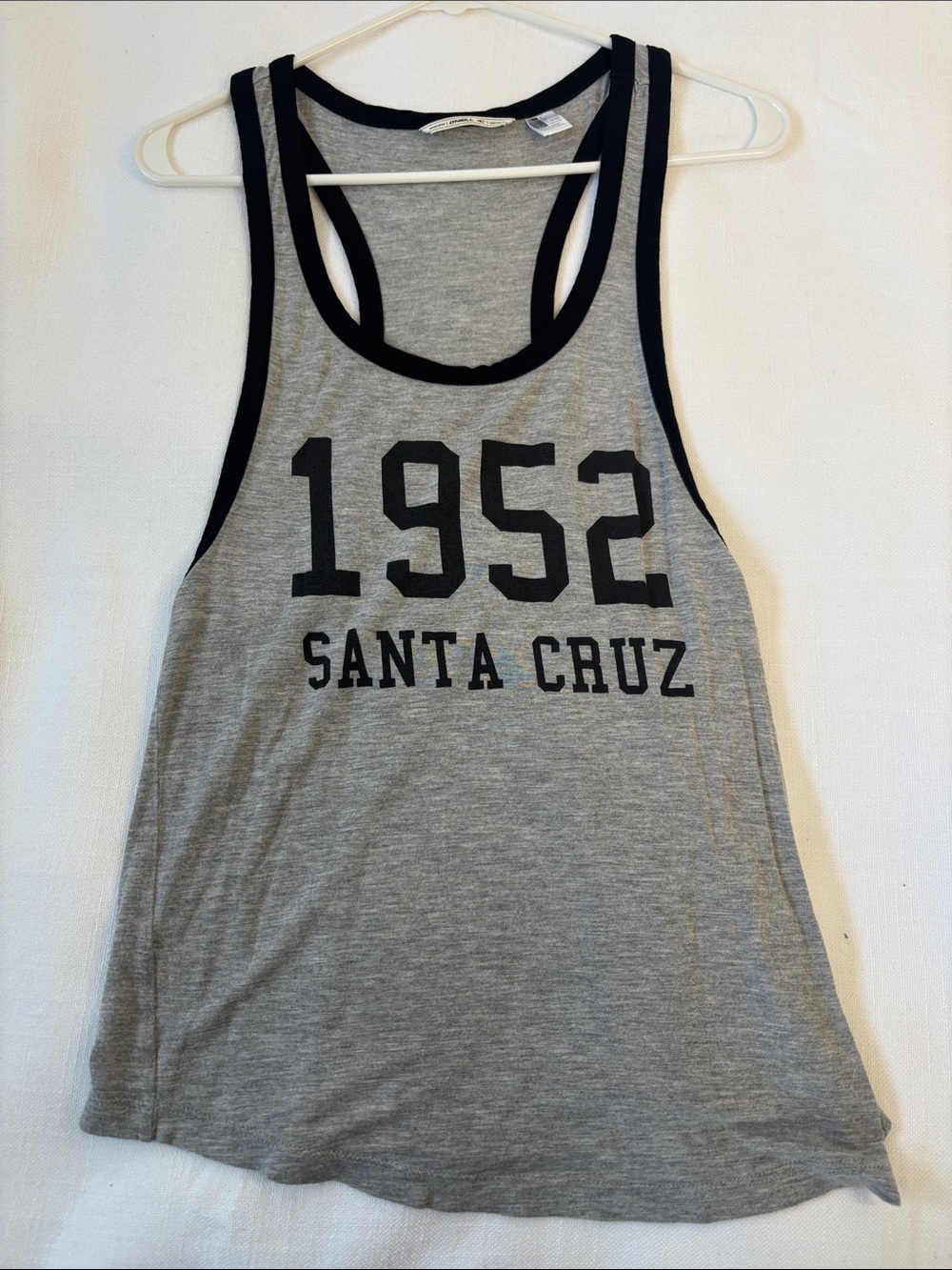 O'Neill Gray Tank Top with Black Trim and Black Print -378sku